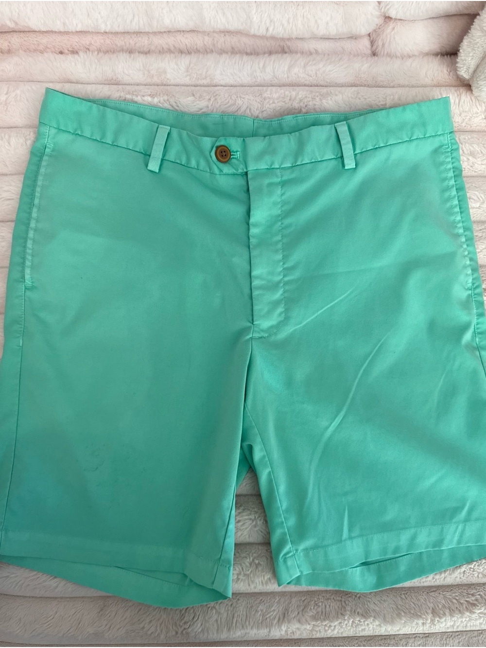 Turtleson Mens Stretch Performance Golf Chino Shorts Size 36 Mint Aqua Green